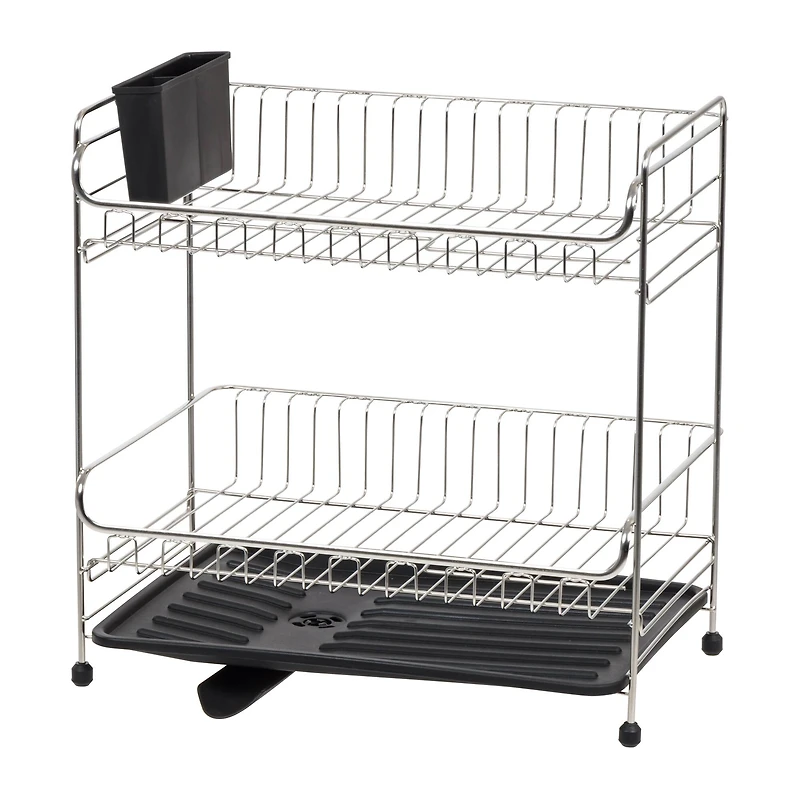 IRIS® 15.75" Stainless Steel 2-Tier Dish Rack