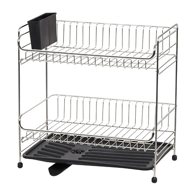 IRIS® 15.75" Stainless Steel 2-Tier Dish Rack