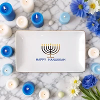 10" x 6" Happy Hanukkah Ceramic Rectangular Plate by Ashland®
