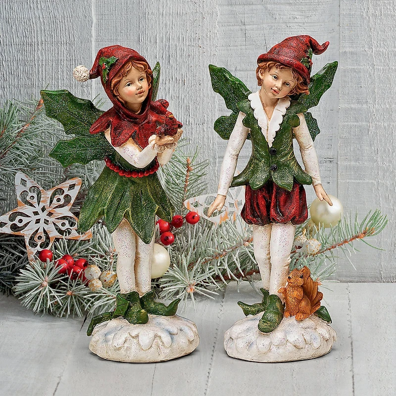Design Toscano Santa's Victorian Holly Christmas Elves Statue Set