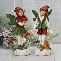Design Toscano Santa's Victorian Holly Christmas Elves Statue Set