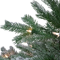 4.5ft. Pre-Lit Real Touch™️ Flocked Whistler Noble Fir Artificial Christmas Tree, Clear Lights