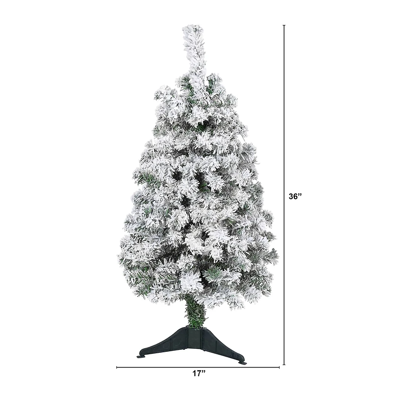 3ft. Unlit Flocked Rock Springs Spruce Artificial Christmas Tree
