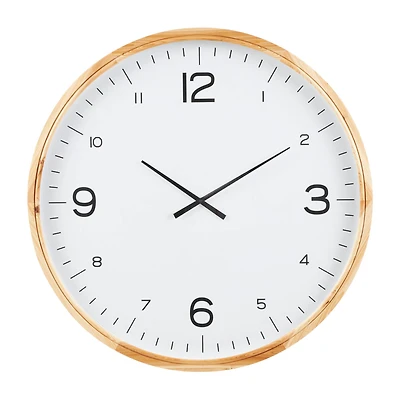 36" Light Brown Framed Wall Clock