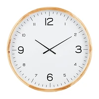 36" Light Brown Framed Wall Clock