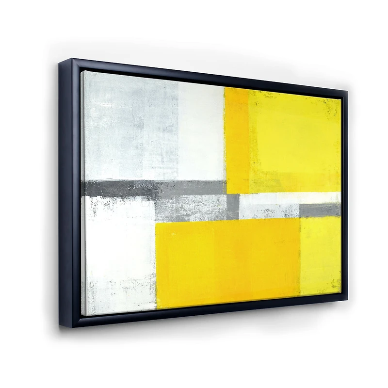 Designart - Grey and Yellow Blue Abstract VIII