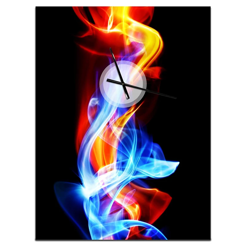 Designart Fire And Ice Wall Clock