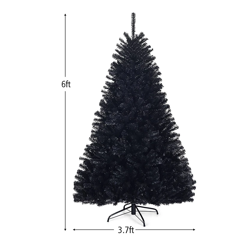 6ft. Unlit Black Artificial Christmas Tree