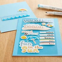 12 Pack: At the Beach Signature Dimensional Stickers by Recollections™