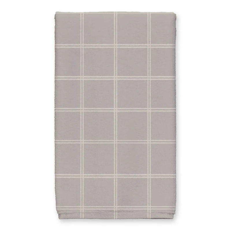 Be Cozy Gray and White Check Tea Towel - Set of 2