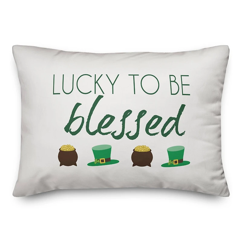 Lucky To Be Blessed 14" x 20" Throw Pillow