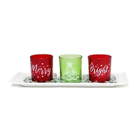 Elegant Designs™ Merry & Bright Christmas Candle Holder Set