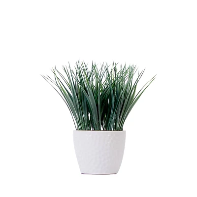 9" Artificial Grass Plant with Decorative Planter