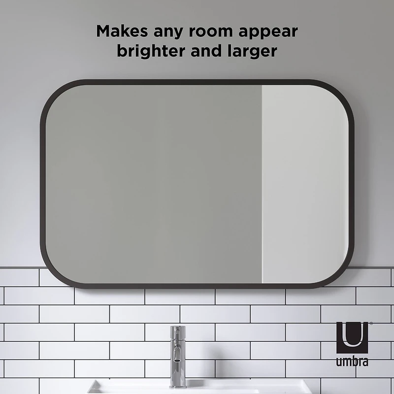 Umbra 36" Black Hub Rectangular Mirror