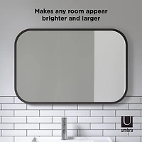 Umbra 36" Black Hub Rectangular Mirror