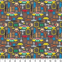 Camelot® Fabrics Friends™ Icons on Gray Cotton Fabric