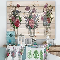 Designart - Bouquets of Wildflowers In Transparent Vases I