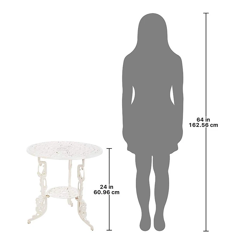 Design Toscano 24" Villa Ravello Rose Garden Cast Iron Bistro Table