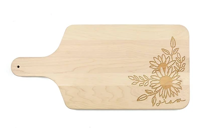 Grow Floral 17" x 8" Maple Paddle Cutting Board