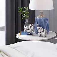 Silver Contemporary Elephant Sculpture Set
