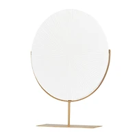 White Iron Contemporary Sculpture, 18" x 18" x 4"