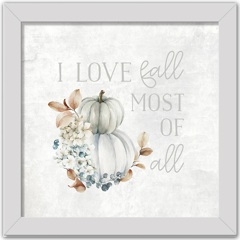 I Love Fall Print in White Frame