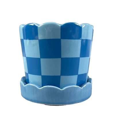 Mini Checkered Ceramic Pot by Ashland