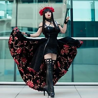 Cosplay by Yaya Han Red Floral Velvet Brocade Fabric