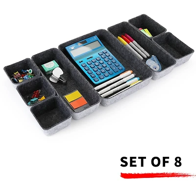 Welaxy Felt Piece Drawer Organizer Tray Set