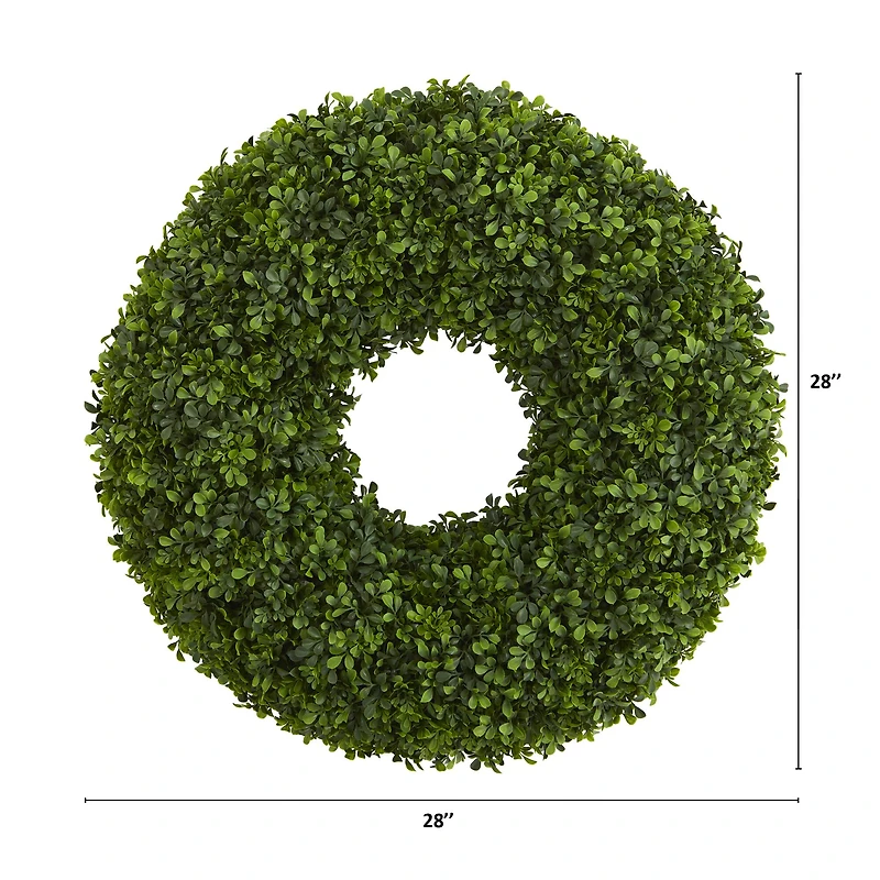 28" Green Boxwood Wreath