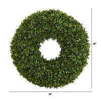 28" Green Boxwood Wreath