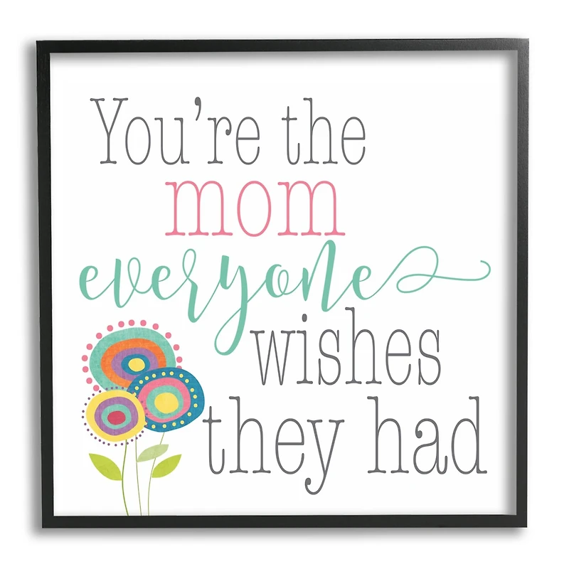 Stupell Industries Mom Everyone Wishes For Floral Framed Giclee Art