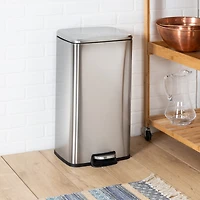 Honey Can Do Stainless Steel Step Trash Cans with Lid Set