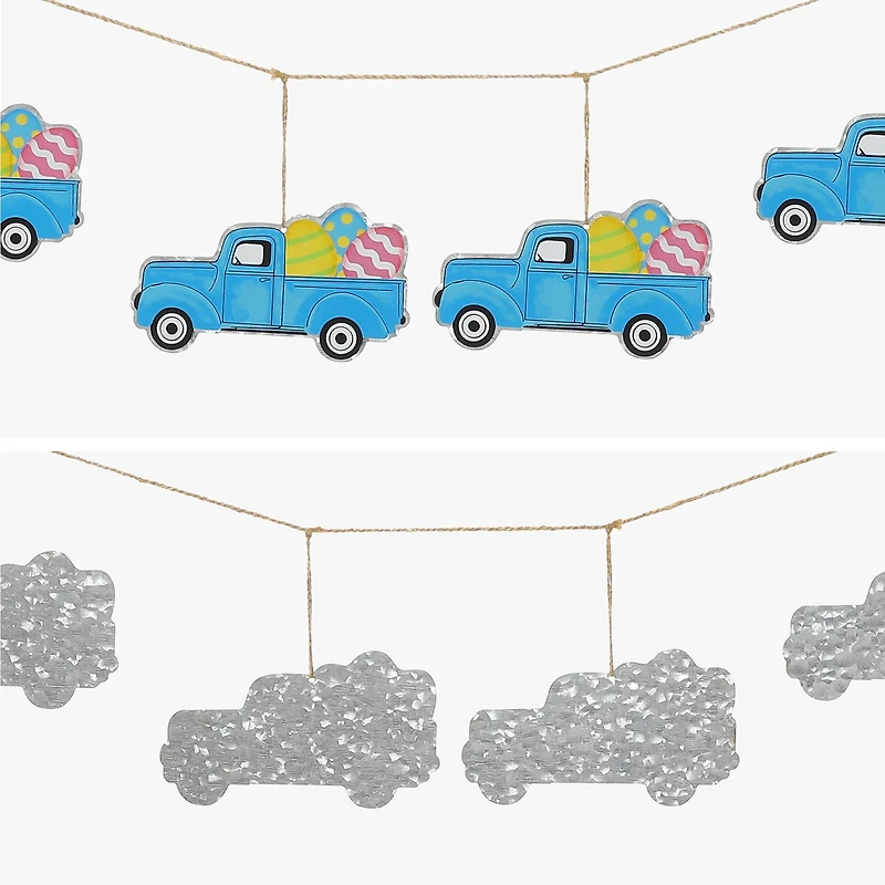 Glitzhome® Easter Metal Truck Garland