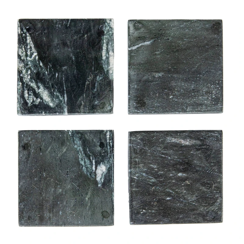 Hello Honey Black Monochrome Mélange Marble Coaster Set, 4ct.
