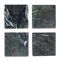 Hello Honey Black Monochrome Mélange Marble Coaster Set, 4ct.
