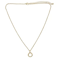 Gold Cable Necklace with Circle Charm Holder by Bead Landing™