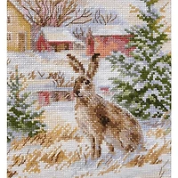 Alisa Winter Day Brown Hare Cross Stitch Kit