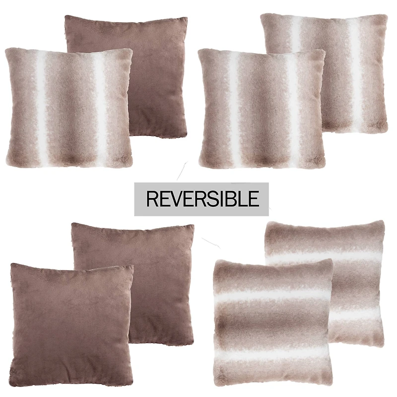 Hastings Home Gray & White Faux Rabbit Fur Pillows, 2ct.