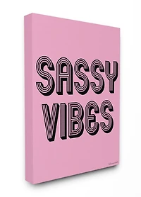 Stupell Industries lulusimonSTUDIO Pink & Black Sassy Vibes Canvas Wall Art