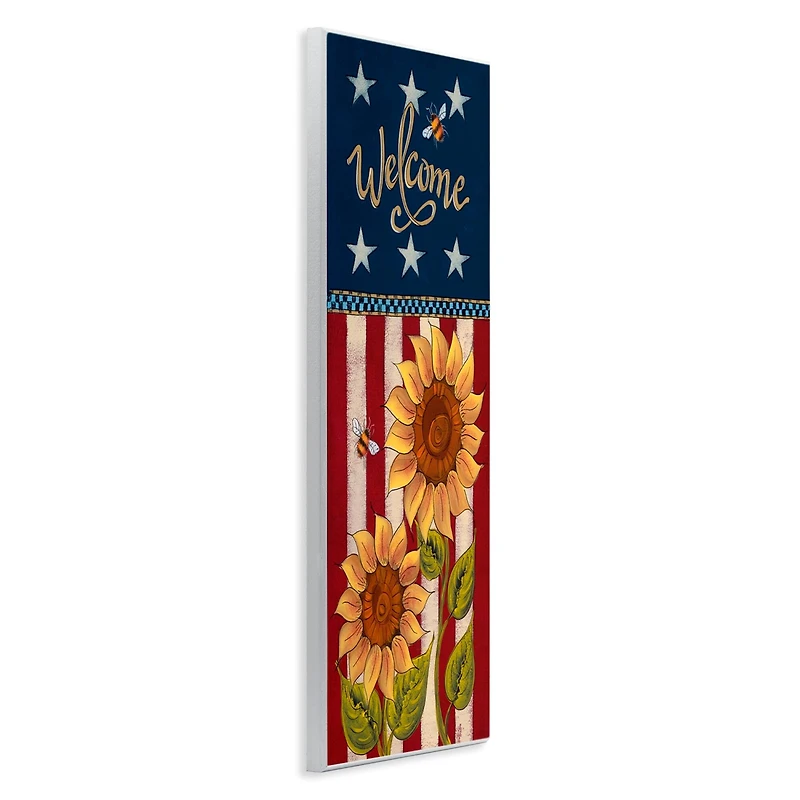 Stupell Industries Americana Welcome Country Sunflowers Wall Plaque Art