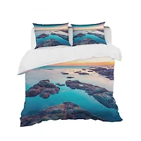 Designart 'Blue Sicily Island' Coastal Bedding Set