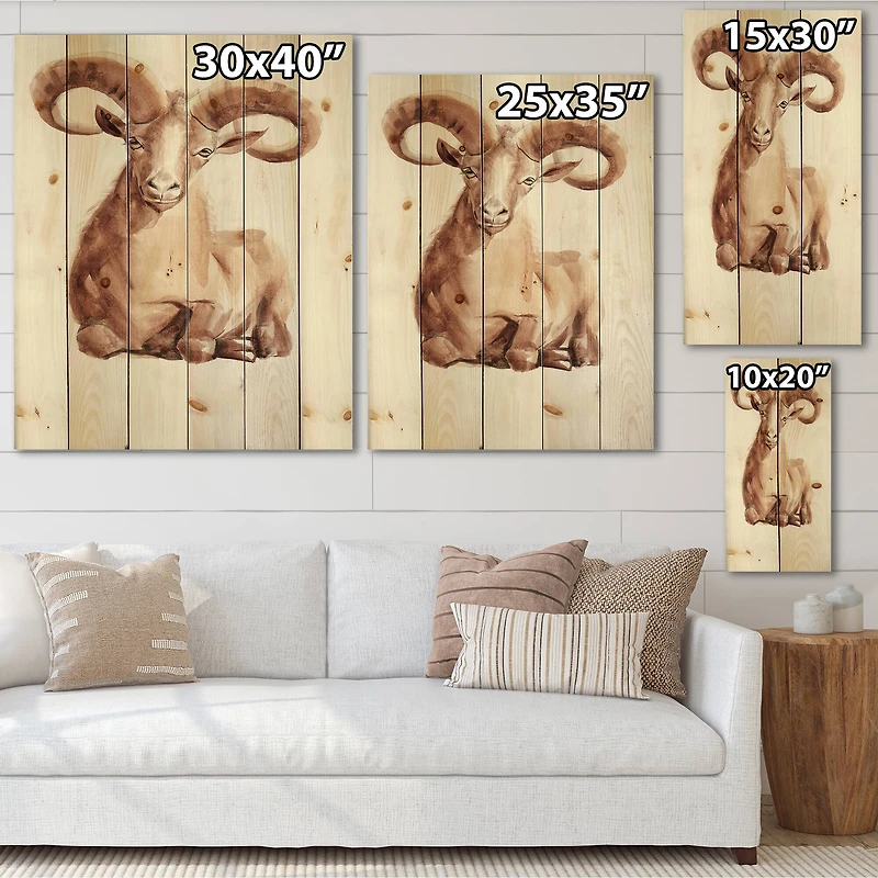 Designart - Portrait of Wild Ram With Mighty Horns II