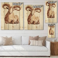 Designart - Portrait of Wild Ram With Mighty Horns II