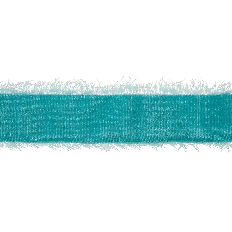 1.2" x 15ft. Turquoise Velvet Frayed Edge Ribbon by Celebrate It®