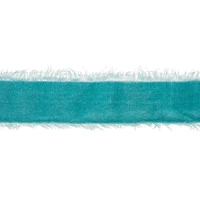 1.2" x 15ft. Turquoise Velvet Frayed Edge Ribbon by Celebrate It®