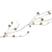 18ct. Warm White LED Gold Glitter & Crystal Bead Garland String Lights on Silver Wire by Ashland®