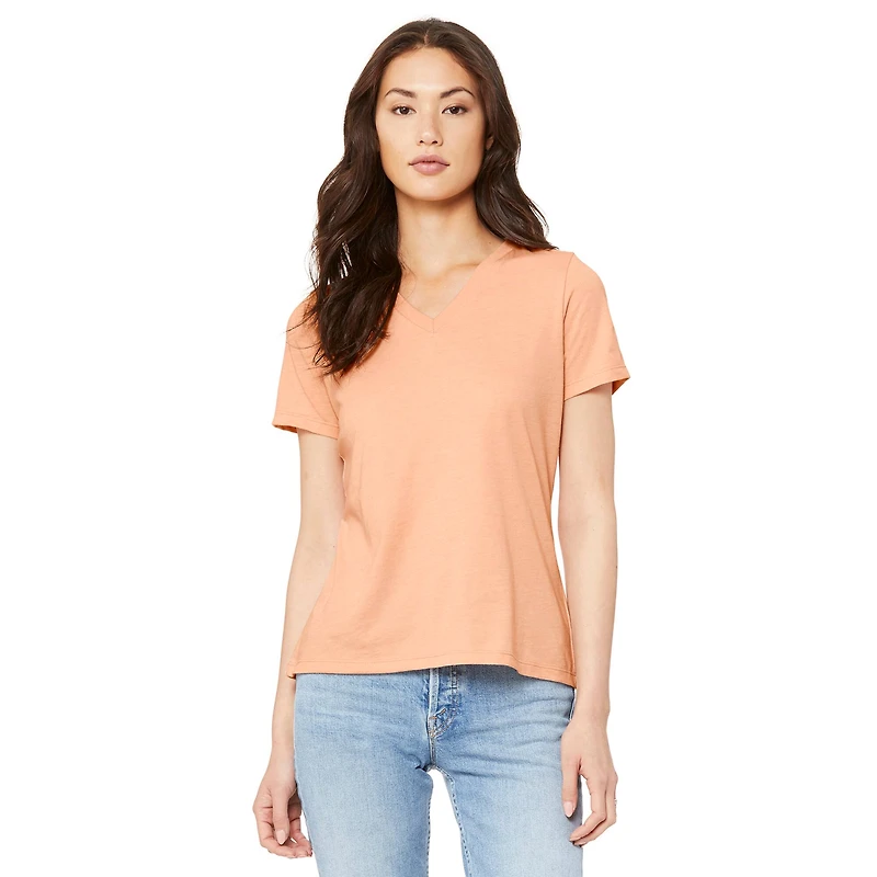 BELLA+CANVAS® Women's Relaxed V-Neck Heather T-Shirt
