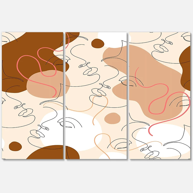 Designart - One Line Drawing Of Beautiful Woman