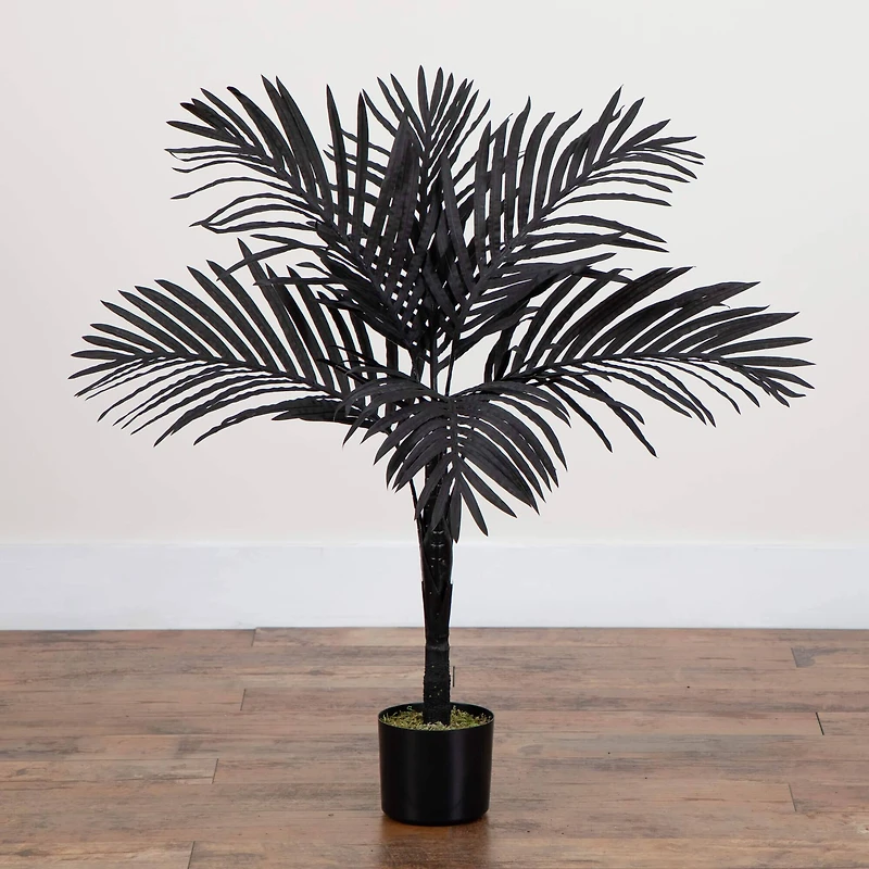3ft. Artificial Halloween Black Golden Cane Tree